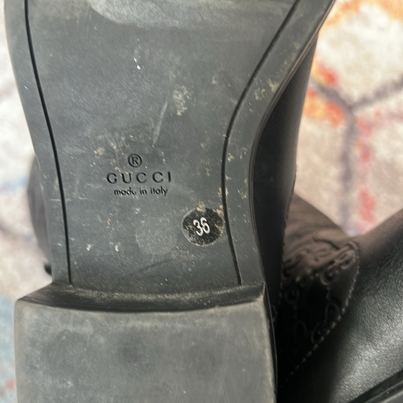 GUCCI Guccissima Calfskin Maud Soft Knee High Riding Boots in Black - 36 - Picture 8 of 9